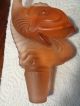 Vintage Koi Foo Fish Frosted Pink Glass Large Bottle Decanter Stopper Dishes photo 1