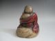 Japanese Pottery Old Statue W/sign; Budai,  Hotei/ Very Tasteful/ 3073 Statues photo 4