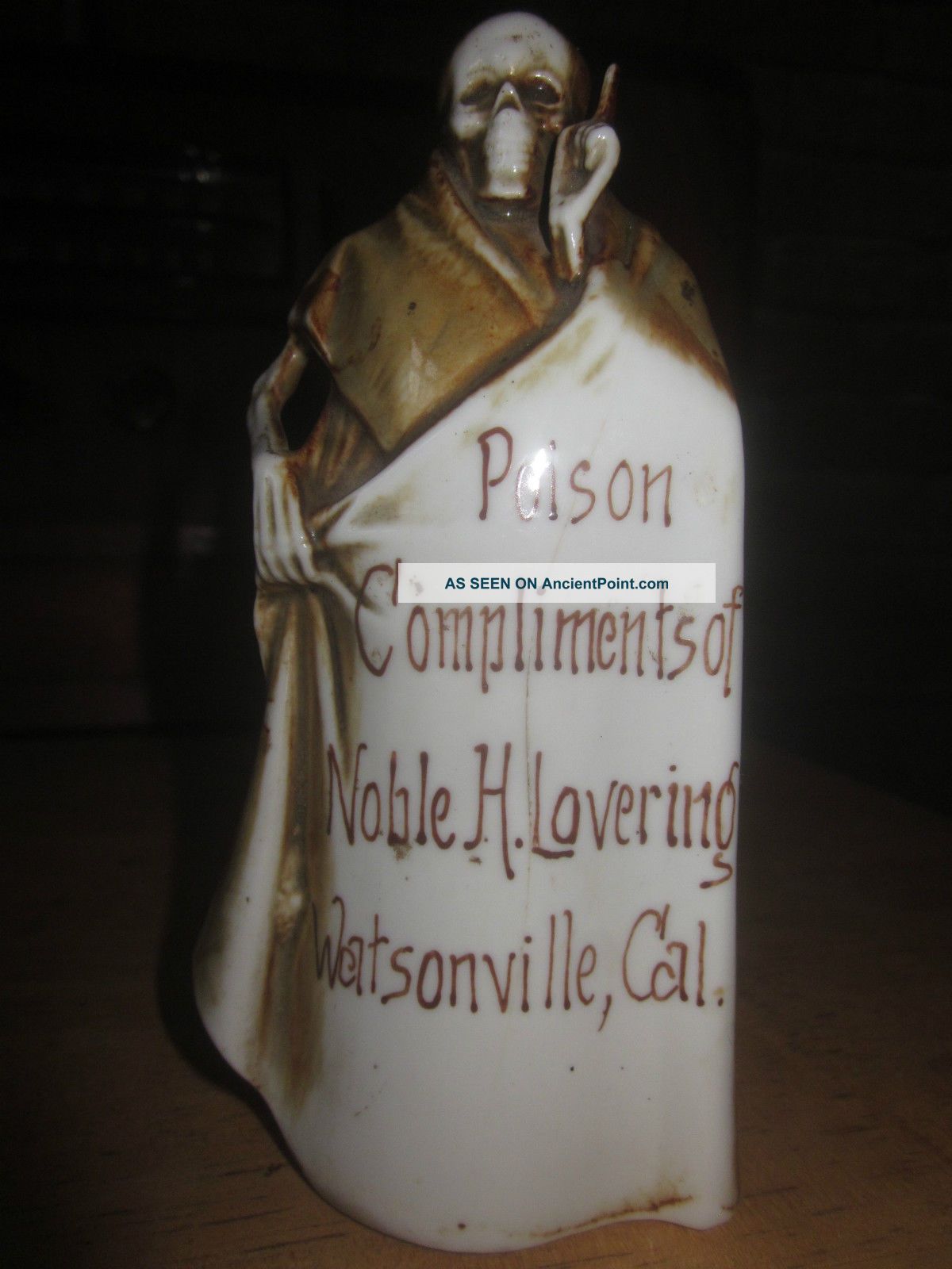 Rare Grim Reaper Antique German Poison Bottle Advertising 1890 ' S California Rx Other Mercantile Antiques photo