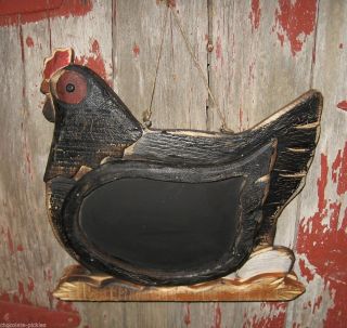 Wood Chicken Rooster Chalkboard Sign Primitive/french Country Farmhouse Decor photo