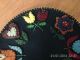 Handmade Penny Rug Candle Mat 12 Inch Fraktur Inspired Flowers Primitives photo 2