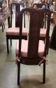 Mid - Century Carved Chinese Mahogany Dining Table 8 Chairs 2 Arm 6 Side Cushions 1900-1950 photo 8