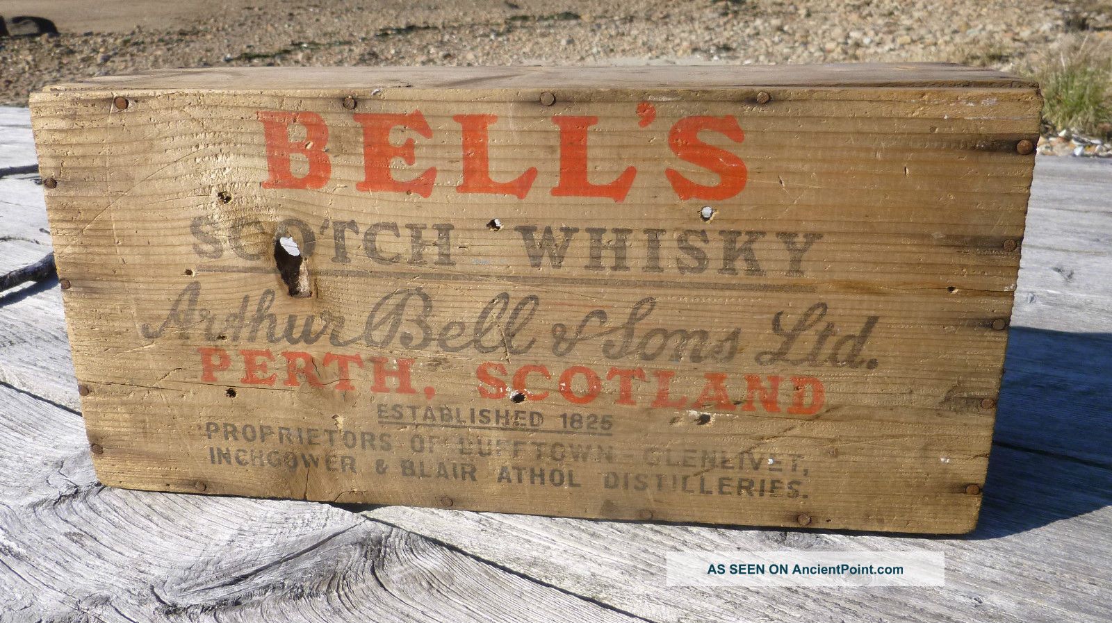 Antique Bells Scotch Whiskey Crate Box Handmade Tote Case Liquor 1920 Bootlegger Boxes photo
