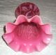 Intense Art Nouveau Raised Floral Opalescent Cranberry 8.  5 