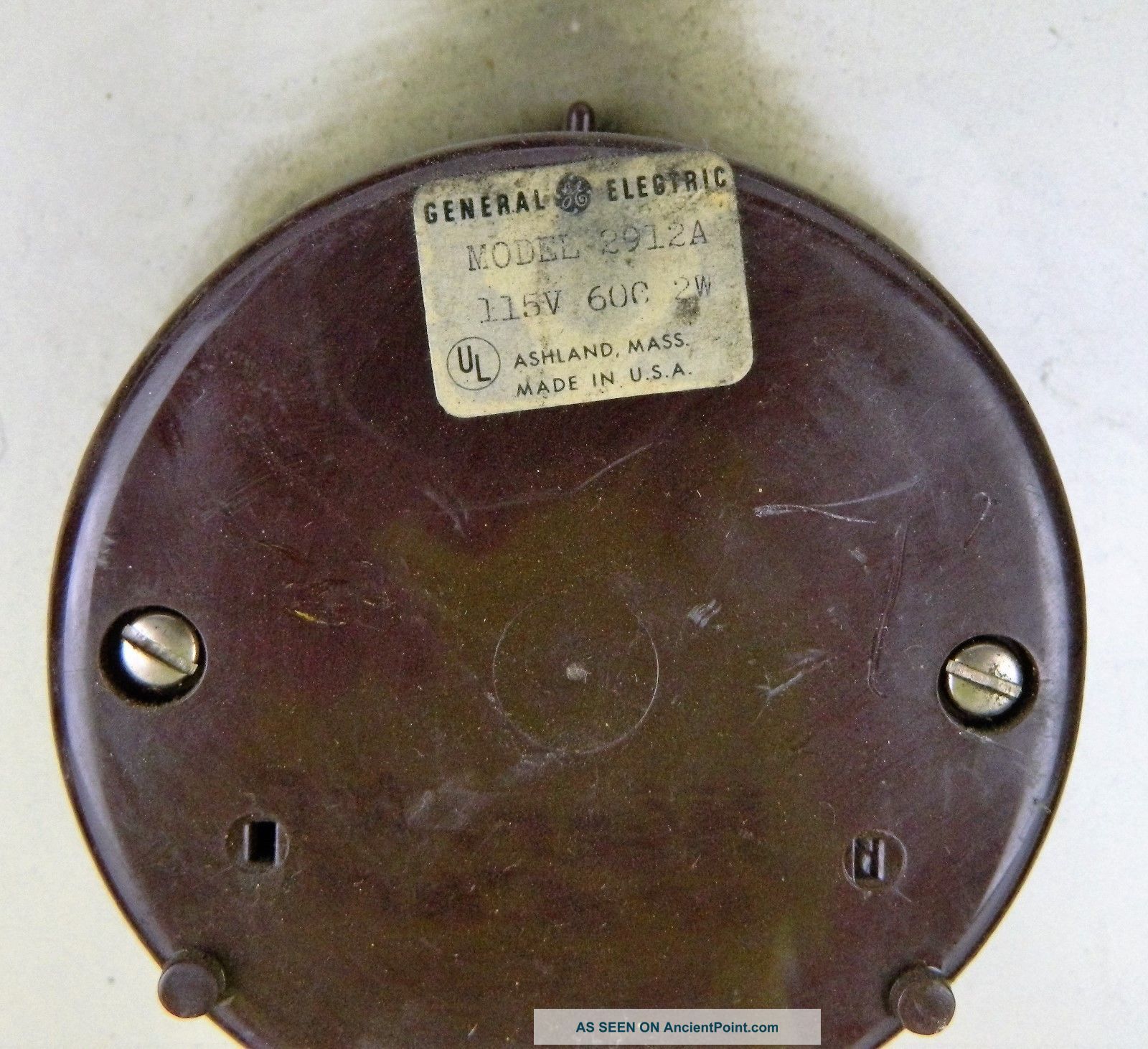 General Electric Ge Wall Hanging Vtg Clock Mcm Model 2912a School House