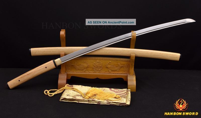 Full Tang Samurai Japanese Sword Katana Folded Damascus Steel Sharp Battle Ready Swords photo