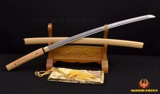 Full Tang Samurai Japanese Sword Katana Folded Damascus Steel Sharp Battle Ready photo