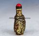 Chinese Brass Old Man & Pine & Bamboo Snuff Bottle Snuff Bottles photo 3