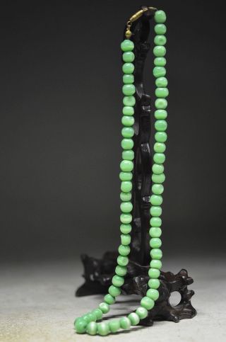 Ingenious Chinese Green Opal Bead Hand Woven Necklace Ad13 photo