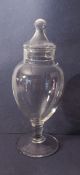 Vintage Bulbous Tear Drop Footed Art Glass Drug Store Apothecary Candy Jars 10 