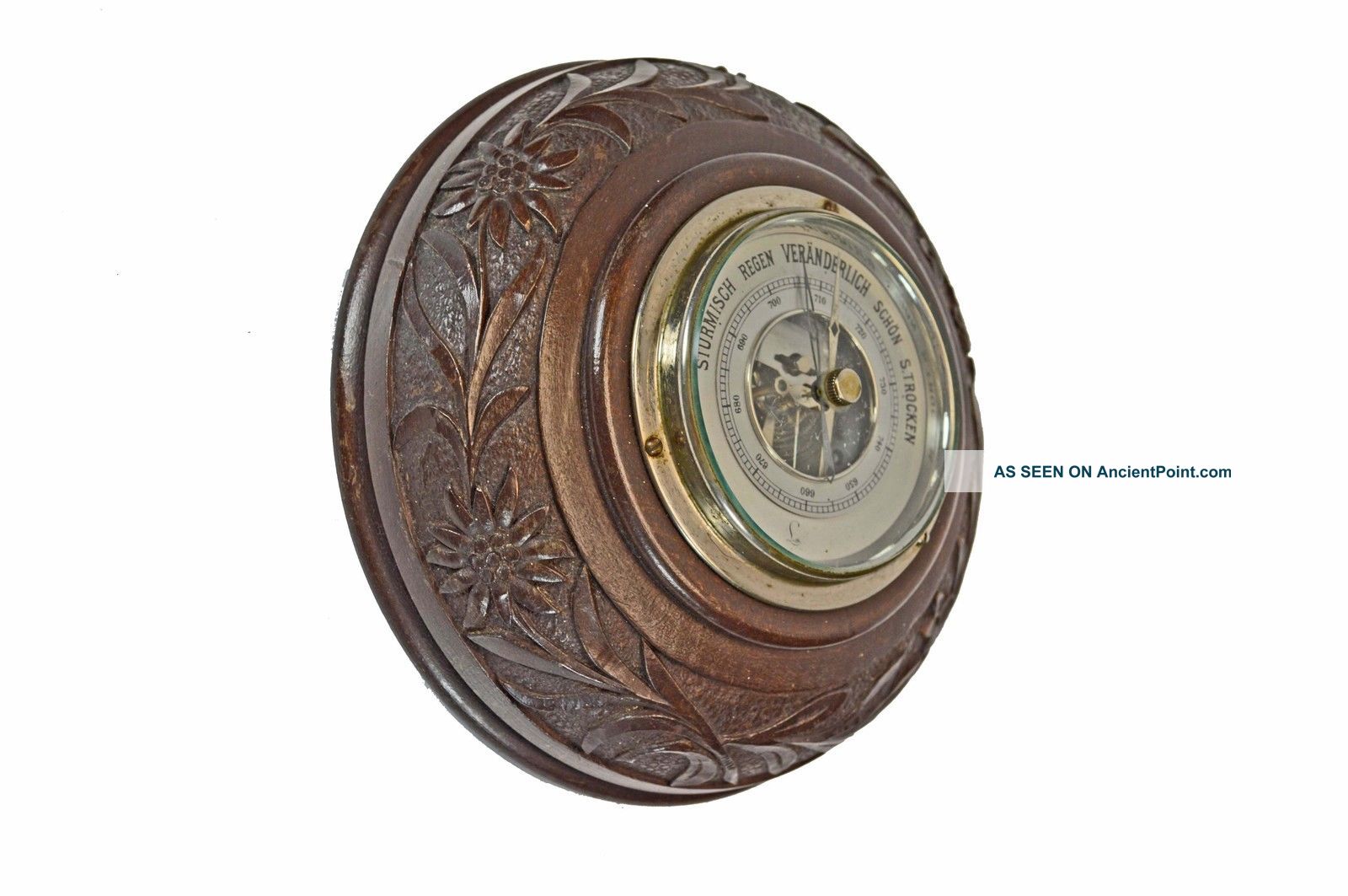 Antique Black Forest Barometer,  German Made By Lufft,  In Interlaken,  Swiss. Barometers photo