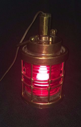 Vintage Bronze Nautical Light - Red Light - 8 Pounds Of Bronze - Real Not Repo photo