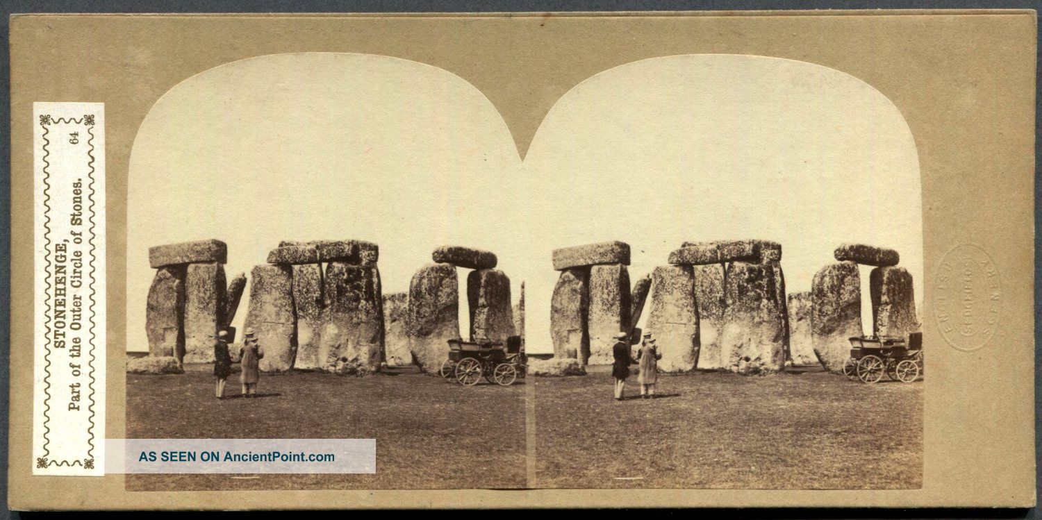 Ca.  1860s Stonehenge Outer Circle - Stereo Photo By W.  R.  Sedgfield Neolithic & Paleolithic photo