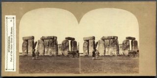 Ca.  1860s Stonehenge Outer Circle - Stereo Photo By W.  R.  Sedgfield photo