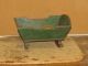 A Fine 19th Child ' S Doll Cradle In The Most Fantastic Old Windsor Green Paint Primitives photo 1