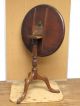 A Great 18th C Pa Queen Anne Mahogany Tilt Top Candlestand Dish Top Old Surface Primitives photo 6