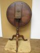 A Great 18th C Pa Queen Anne Mahogany Tilt Top Candlestand Dish Top Old Surface Primitives photo 7