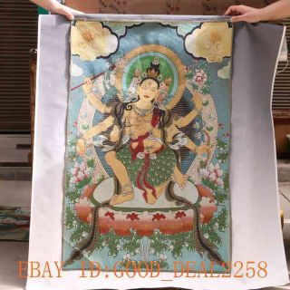 Tibetan Nepal Silk Embroidered Thangka Tara Tibet Buddha - 6 Arms Buddha 37 photo