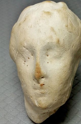 Ancient Roman White Marble Woman Head Sculpture photo
