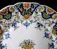 Antique French Faience Fourmaintraux Courquin Desvres Plate Rouen Decor 19th Cen Platters & Trays photo 1