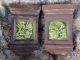 Pair Antique Cast Iron Mantle Keystone Green Majolica Trent Potrait Tiles Tiles photo 3