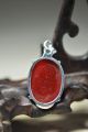 Chinese Silver Inlay Red Jade Handmade Pendant Necklaces & Pendants photo 2