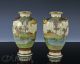 Old Japanese Satsuma Pottery Vases With Figures In Landscape Vases photo 2