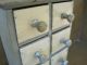 Old Primitive Seven Drawers Painted Wood Apothecary Spice Cabinet Box Aafa Primitives photo 5