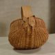 Antique Split Hickory Child ' S/mini Woven Buttocks Basket Primitives photo 3