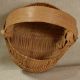 Antique Split Hickory Child ' S/mini Woven Buttocks Basket Primitives photo 4