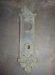Cast Brass Or Bronze Entry Door Knob Escutcheon Back Plate Renaissance Revival Locks & Keys photo 3