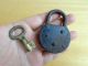 Vtg Old Rare German Navy Metal Padlock Door Lock Key Two Anchors Logo Locks & Keys photo 3