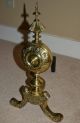 Vintage Neoclassical Brass Fireplace Andirons Short Leg Hearth Ware photo 3