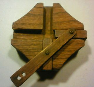 Antique Folk Art Primitive Rotating Sliding Wood Puzzle Game Toy? photo