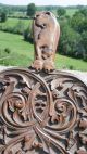 19thc Mahogany Fireside Bellows With Carved Wild Cat To Handle Other Antique Woodenware photo 10