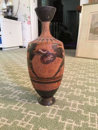 Ancient Greek Terracotta Aryballos Pottery Vase,  600 Bc photo