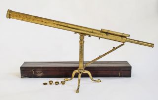 Antique Brass Telescope By Dollond,  London,  C1840’s photo