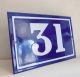 Old French House Number Sign Door Gate Plate Plaque Enamel Steel Metal 31 Blue Signs photo 1
