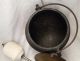 Vintage Cast Iron Pot Cauldron Kettle W Brass Lid Fire Starter Pumice Wand Hearth Ware photo 2