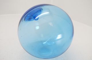(1467) 3.  02 Inch Tall Japanese Curio Glass Float Ball Net Buoy photo