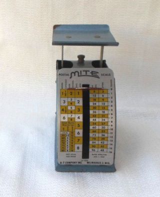 Vintage Mite Postal Scale By B - T Company Inc Rates Effective January 1,  1949 photo
