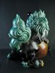 B9302:japanese Old Kutani - Ware Colored Dragon Sculpture Big Lion Statue Other Japanese Antiques photo 4