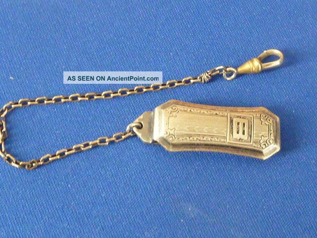 Antique Ladies Sterling Silver Top Chatelaine Chain And Hook Belt Chain Other Antique Sterling Silver photo
