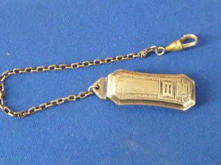 Antique Ladies Sterling Silver Top Chatelaine Chain And Hook Belt Chain photo