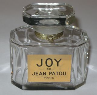 Vintage Jean Patou Joy Perfume Bottle 3 1/2 Oz Baccarat Open/empty 3 1/4 