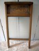 Vintage Antique National Washboard Co Atlantic No 510 Wood Frame W/glass Board Primitives photo 2