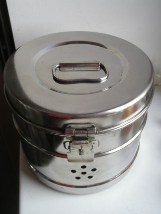Vintage Russian Medical Stainless Steel Sterilyzing Box (autoclave) photo