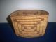 Antique Western Native American Indian Pima Hand Woven Rare Square Form Basket Native American photo 1
