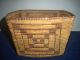 Antique Western Native American Indian Pima Hand Woven Rare Square Form Basket Native American photo 2