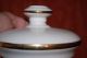 Vintage Hand Painted Apothecary Sanicula White Porcelain Jar Canister Gold Trim Bottles & Jars photo 4